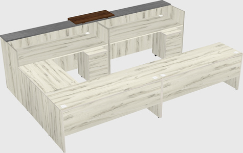 Shared one sided u-shaped reception desk