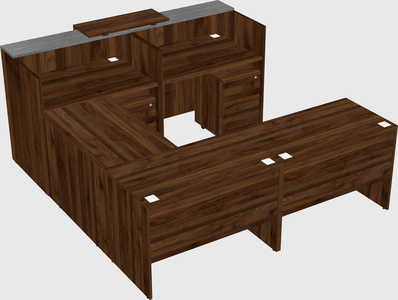 Shared one sided u-shaped reception desk
