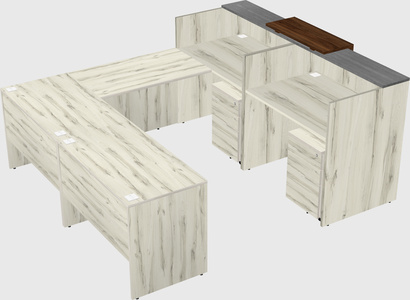 Shared one sided u-shaped reception desk