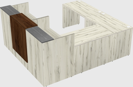 Shared one sided u-shaped reception desk