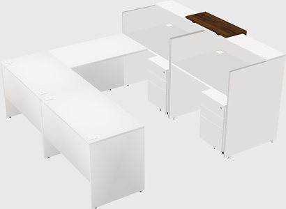 Shared one sided u-shaped reception desk