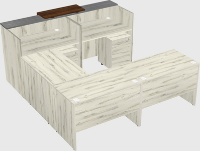 Shared one sided u-shaped reception desk