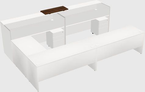 Shared one sided u-shaped reception desk