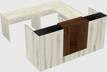 Shared one sided u-shaped reception desk