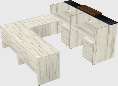 Shared one sided u-shaped reception desk