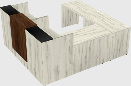 Shared one sided u-shaped reception desk