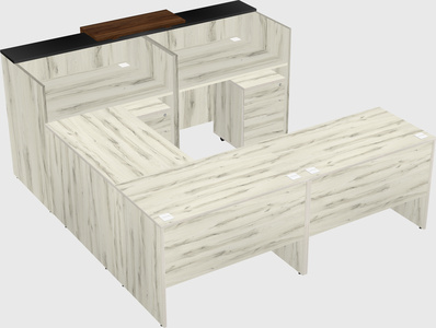 Shared one sided u-shaped reception desk
