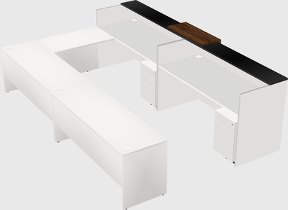 Shared one sided u-shaped reception desk