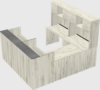Shared one sided u-shaped reception desk