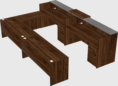 Shared one sided u-shaped reception desk