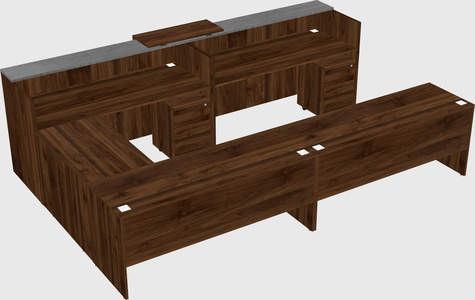 Shared one sided u-shaped reception desk