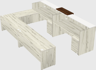 Shared one sided u-shaped reception desk