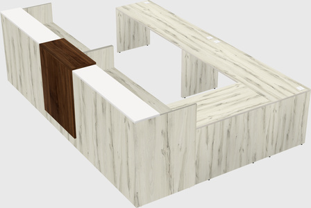 Shared one sided u-shaped reception desk