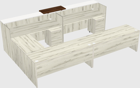 Shared one sided u-shaped reception desk