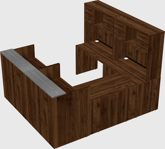 Shared one sided u-shaped reception desk