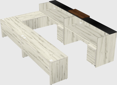 Shared one sided u-shaped reception desk