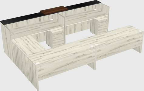 Shared one sided u-shaped reception desk