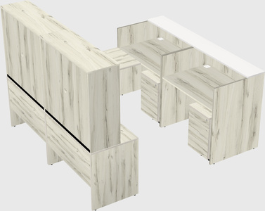 Shared one sided u-shaped reception desk