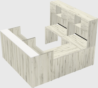 Shared one sided u-shaped reception desk
