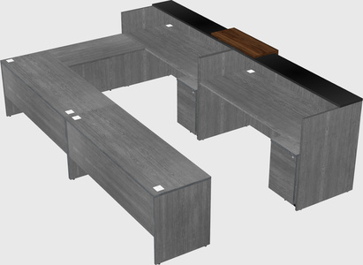 Shared one sided u-shaped reception desk