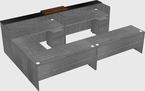 Shared one sided u-shaped reception desk