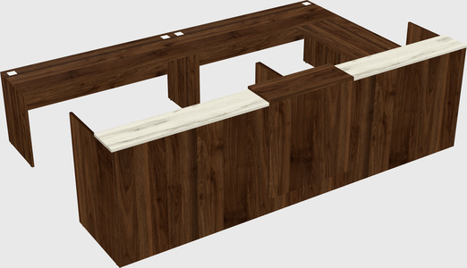 Shared one sided u-shaped reception desk