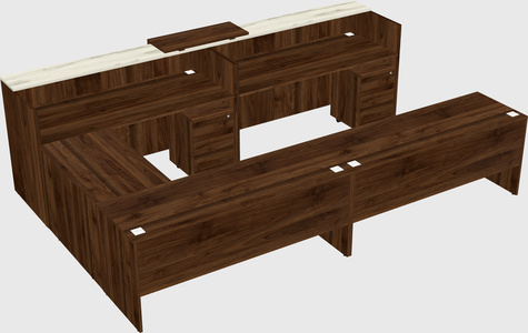 Shared one sided u-shaped reception desk