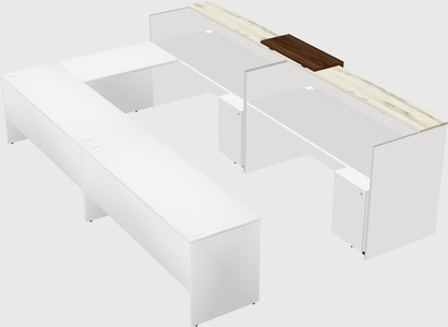 Shared one sided u-shaped reception desk