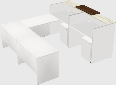 Shared one sided u-shaped reception desk