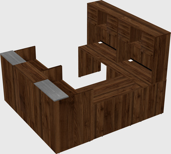 Shared one sided u-shaped reception desk
