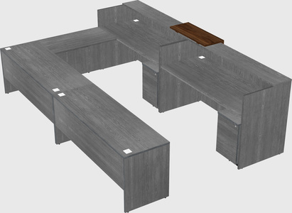 Shared one sided u-shaped reception desk