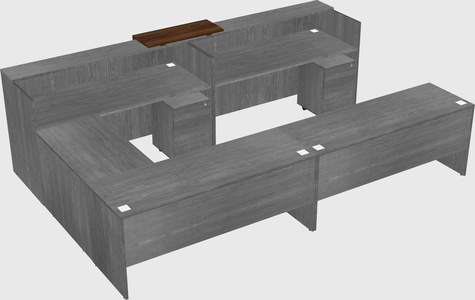 Shared one sided u-shaped reception desk