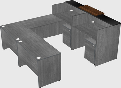 Shared one sided u-shaped reception desk
