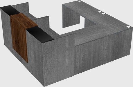 Shared one sided u-shaped reception desk