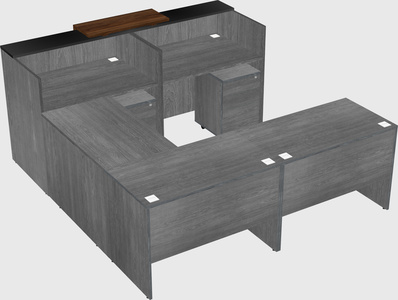 Shared one sided u-shaped reception desk