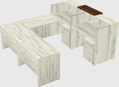 Shared one sided u-shaped reception desk