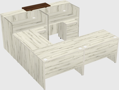 Shared one sided u-shaped reception desk