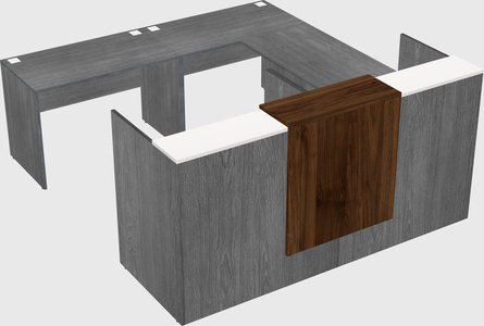 Shared one sided u-shaped reception desk