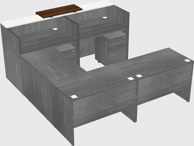 Shared one sided u-shaped reception desk