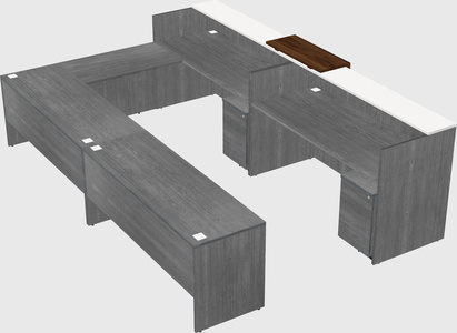 Shared one sided u-shaped reception desk