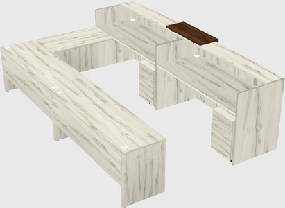 Shared one sided u-shaped reception desk