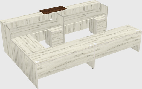 Shared one sided u-shaped reception desk