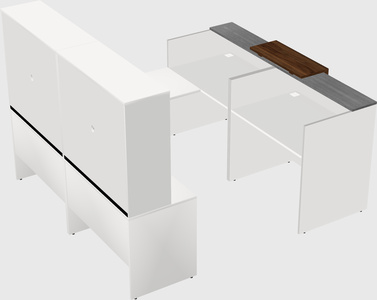 Shared one sided u-shaped reception desk
