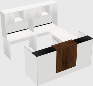 Shared one sided u-shaped reception desk