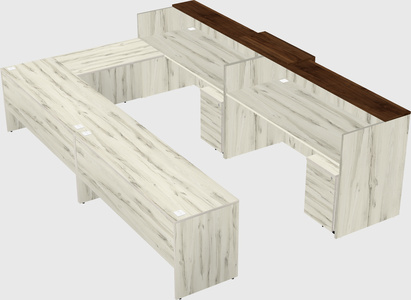 Shared one sided u-shaped reception desk