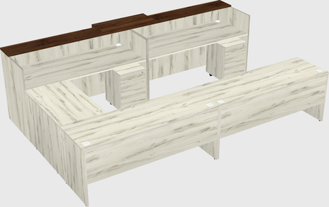 Shared one sided u-shaped reception desk