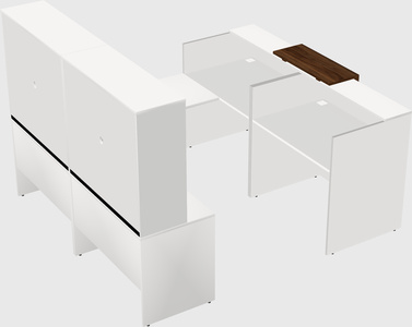 Shared one sided u-shaped reception desk