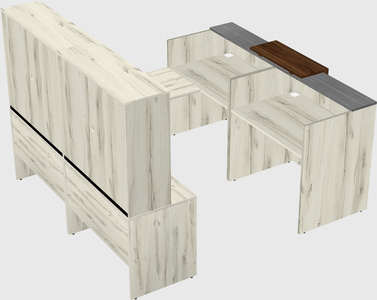 Shared one sided u-shaped reception desk