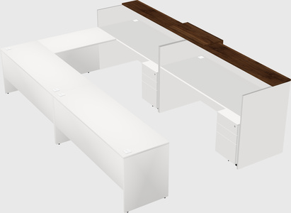 Shared one sided u-shaped reception desk