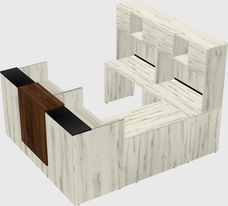 Shared one sided u-shaped reception desk